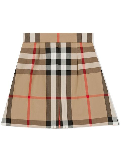 Burberry Kids Faltenrock mit Vintage-Check