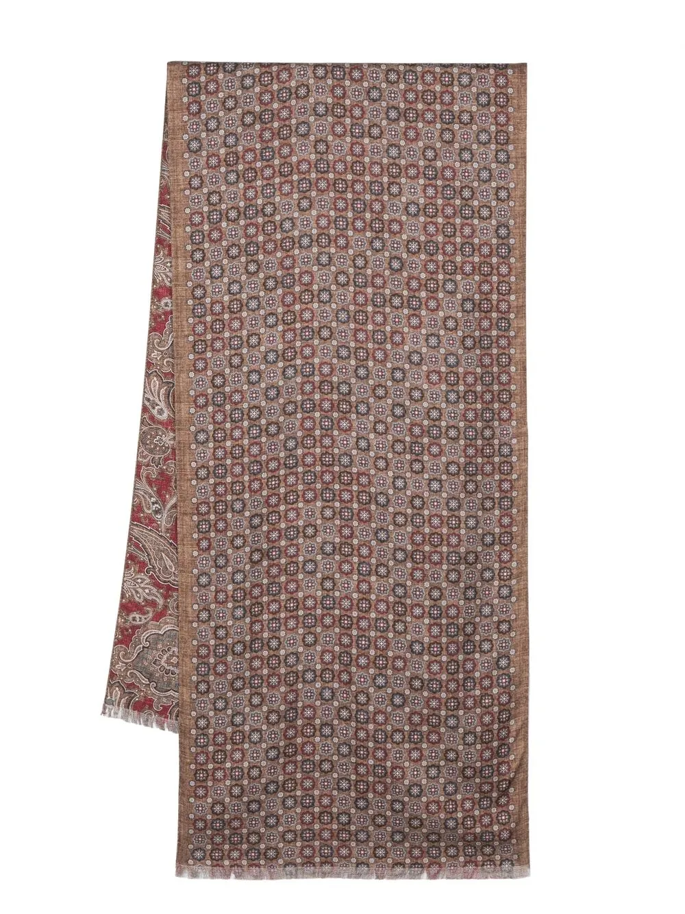 

Dell'oglio paisley-print silk scarf - Red