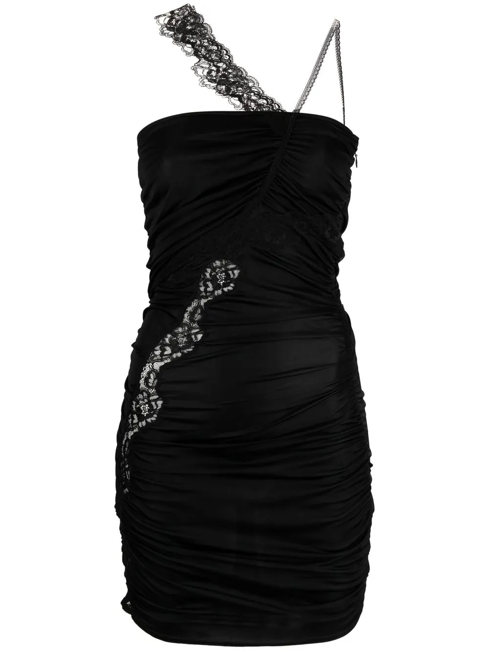 

VAILLANT STUDIO lace-trim ruched mini dress - Black