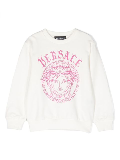 Versace Kids logo-print cotton sweatshirt