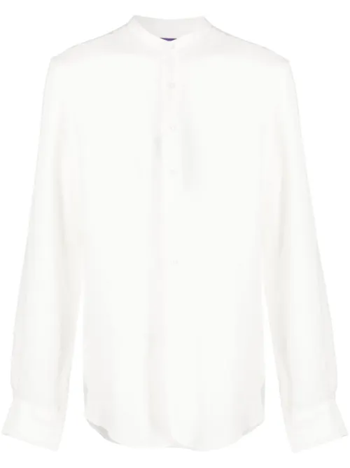 Chemise en lin à col officier - Ralph Lauren Purple Label - Modalova