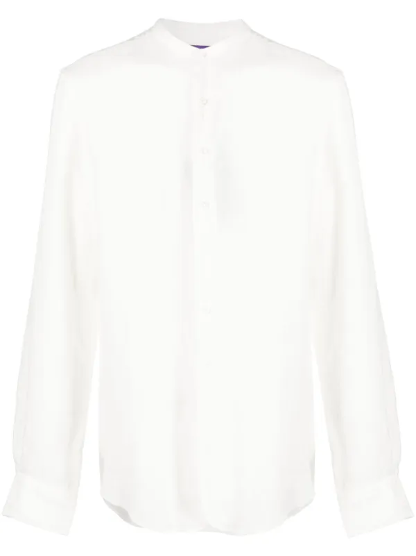 Ralph Lauren Purple Label バンドカラー リネンシャツ