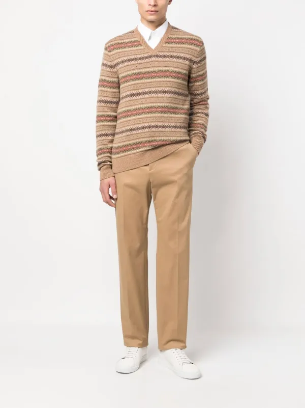 Ralph Lauren Purple Label Fair isle-knit V-neck Jumper - Farfetch