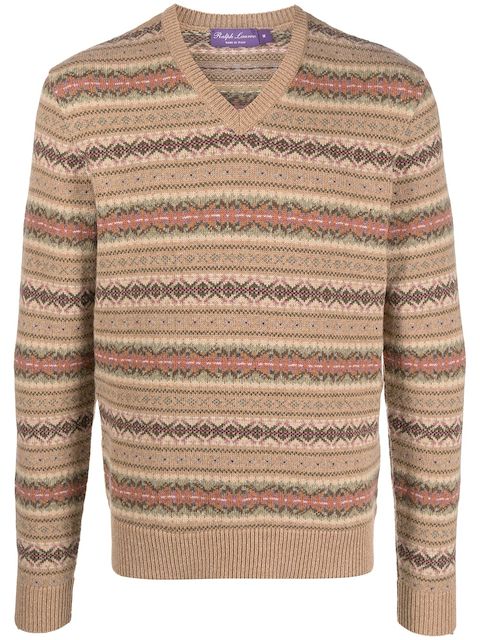 Ralph Lauren Purple Label Pullover mit Fair-Isle-Muster