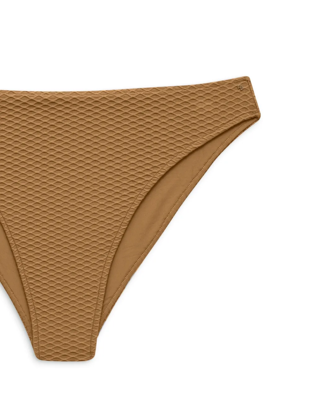 Shop Anine Bing Waffle-effect Bikini Bottoms In Brown