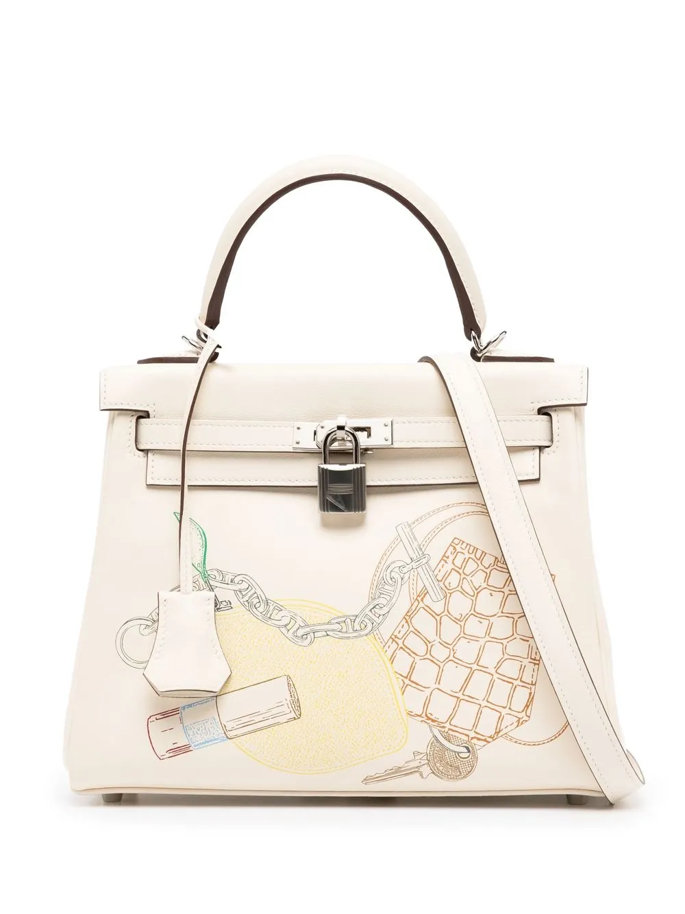 

Hermès 2021 pre-owned Kelly 25 In and Out Retourne 2way bag - White