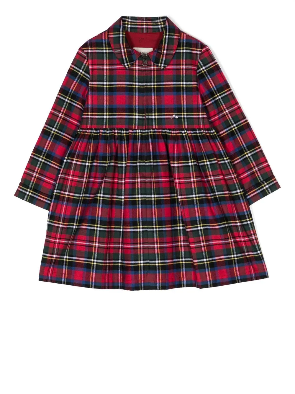 

NANOS tartan-check print shirt dress - Red