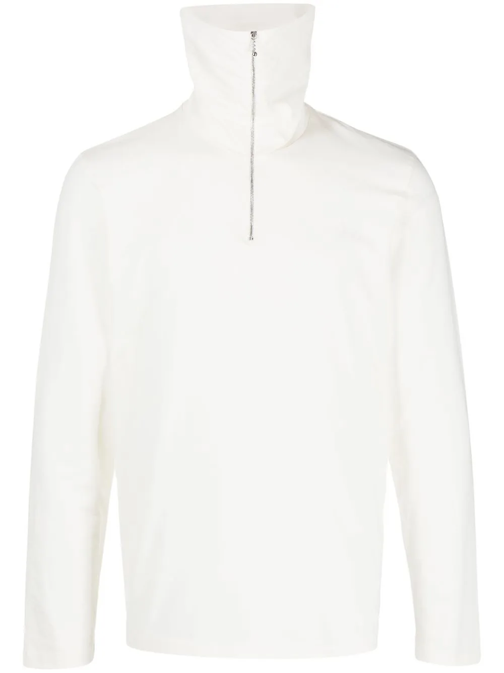 Jil Sander Spread-collar Half-zip Sweatshirt In White