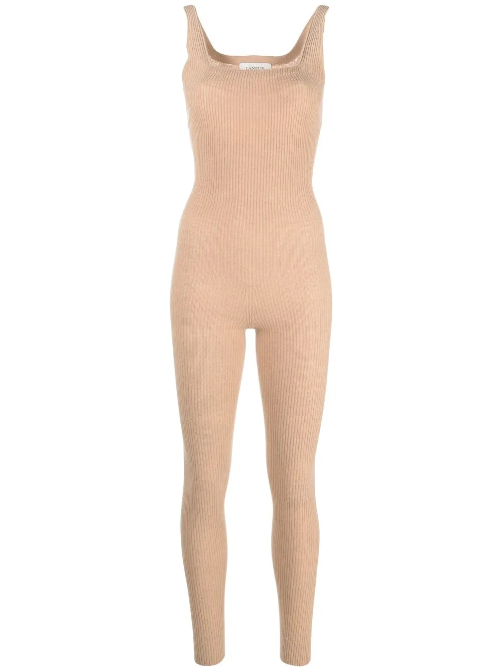 

Laneus ribbed knitted sleeveless jumpsuit - Neutrals