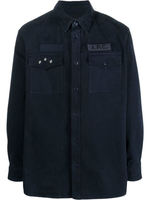 A.P.C. logo-patch shirt jacket