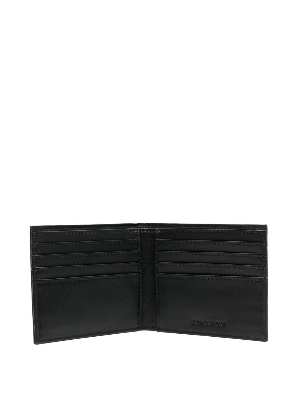 Shop Emporio Armani Logo-debossed Card Holder Wallet In 黑色