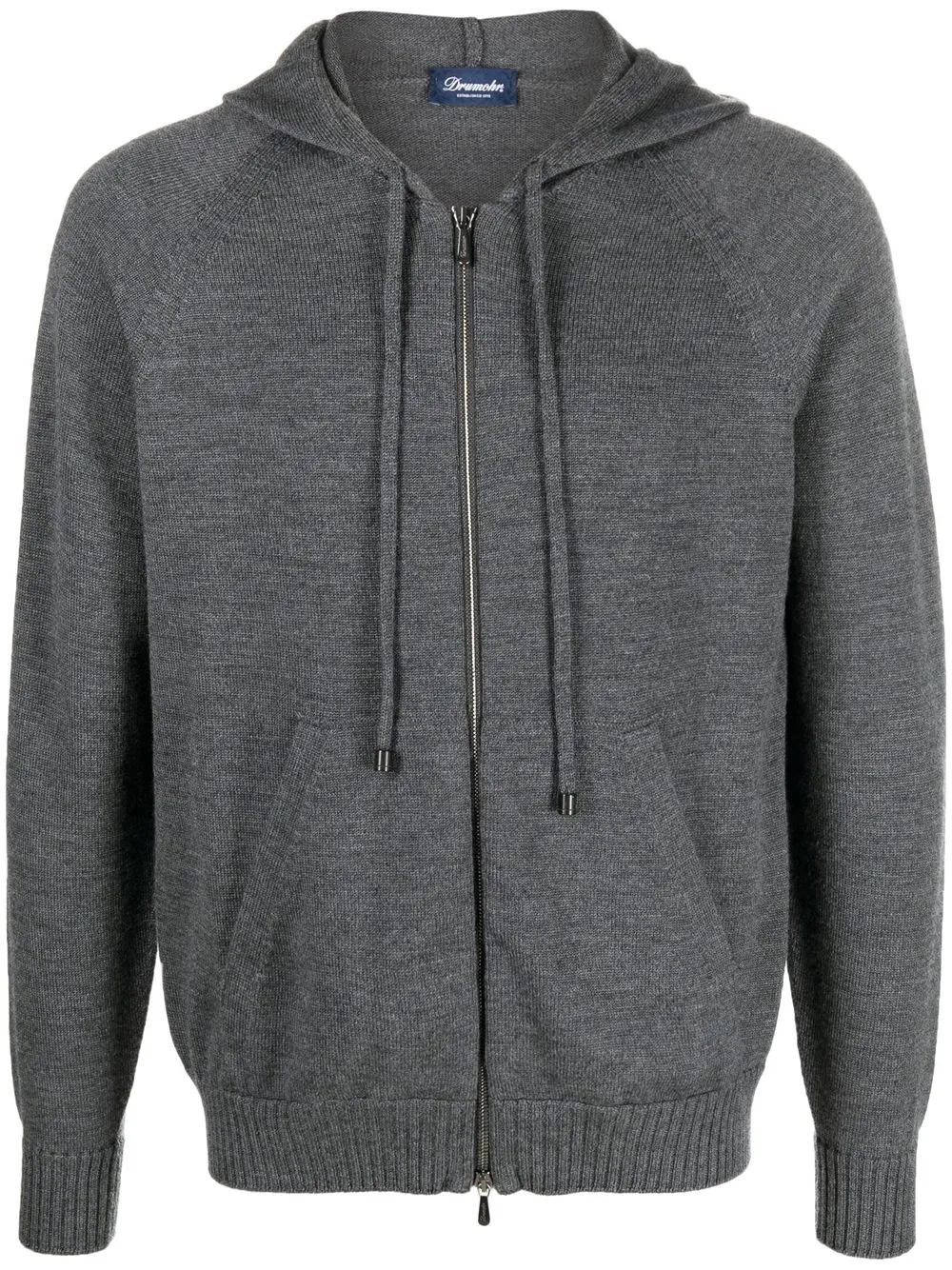 

Drumohr zip-up knitted hoodie - Grey