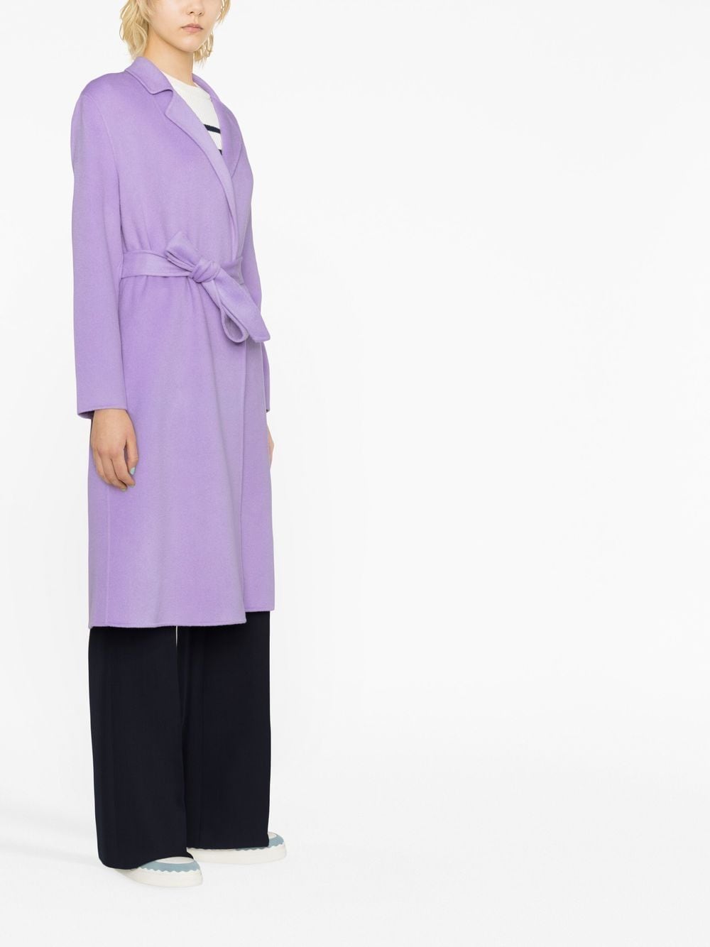 Shop P.a.r.o.s.h Wool Belted Wrap Coat In Violett