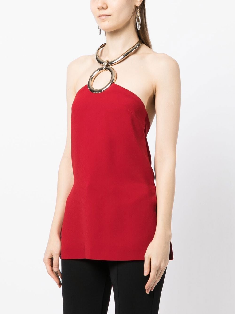 Shop Elie Saab Necklace-collar Halterneck Top In Red