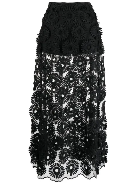 Elie Saab embroidered-motif maxi skirt 