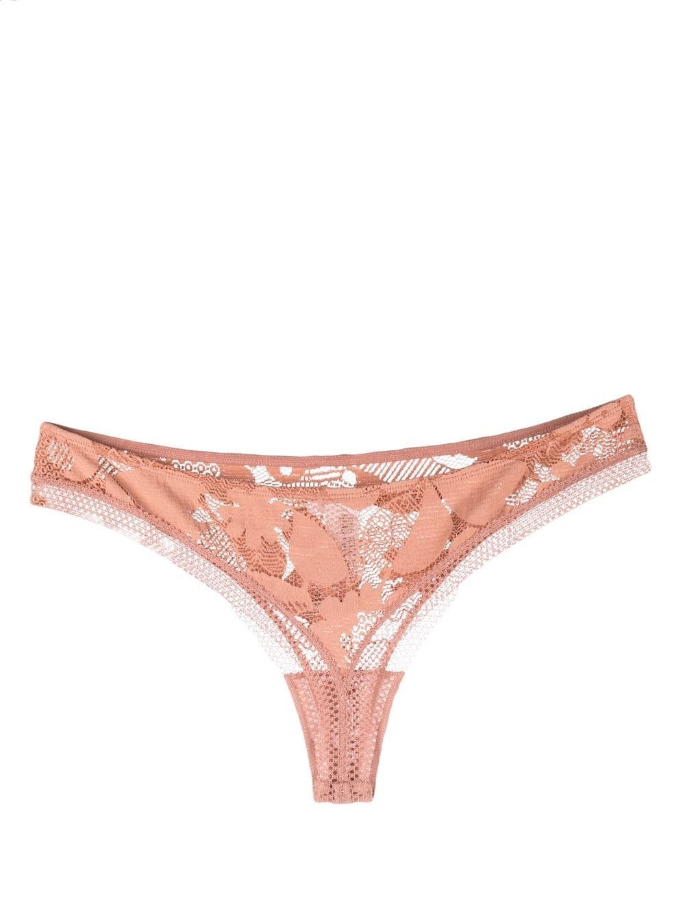 Shop Eres Voile Tanga Lace Briefs In Pink