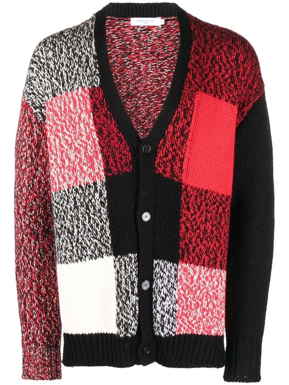 

Maison Kitsuné checked V-neck cardigan - Red