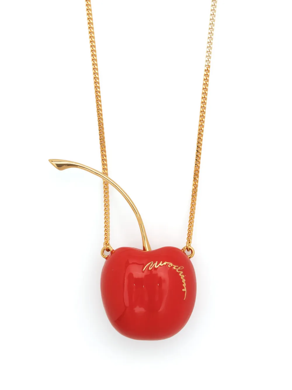 Moschino Bijoux Cherry Locket Necklace In Rot