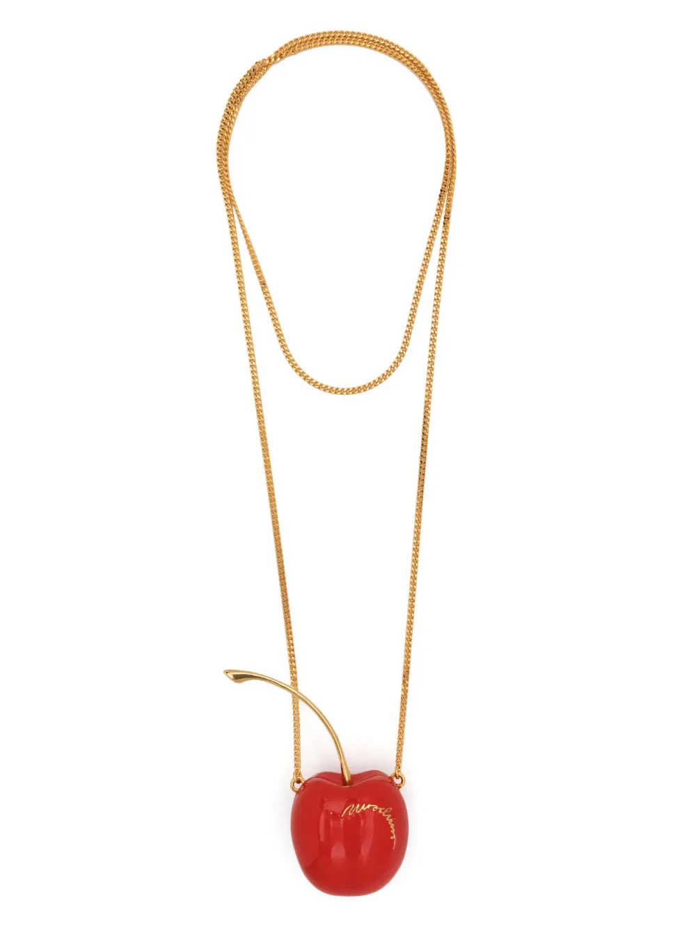 Moschino Bijoux Cherry Locket Necklace In Rot