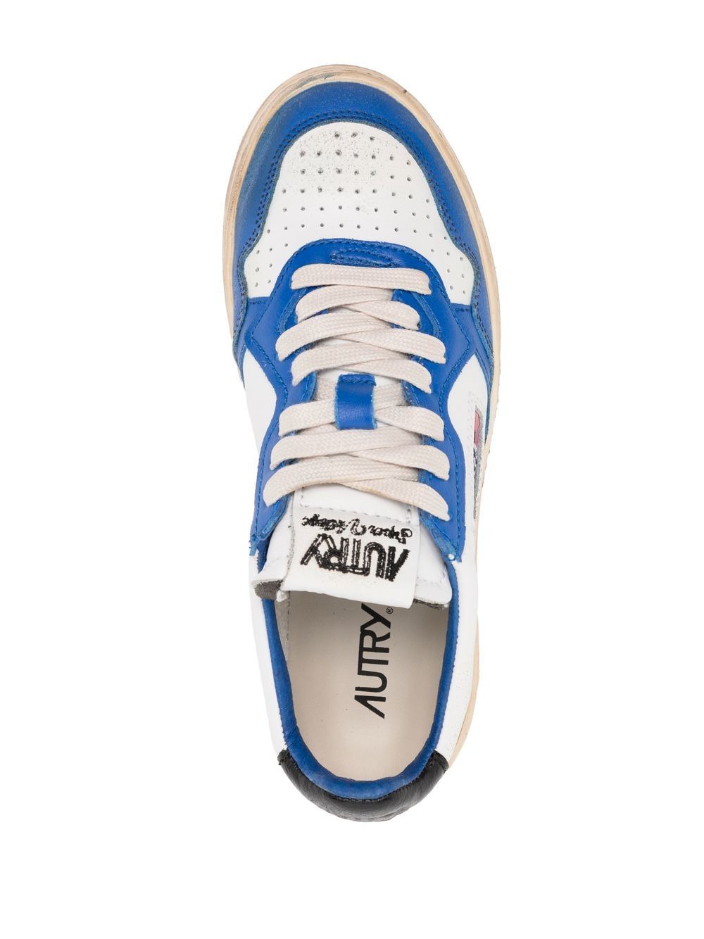 Shop Autry Distressed-effect Low-top Sneakers In Blue