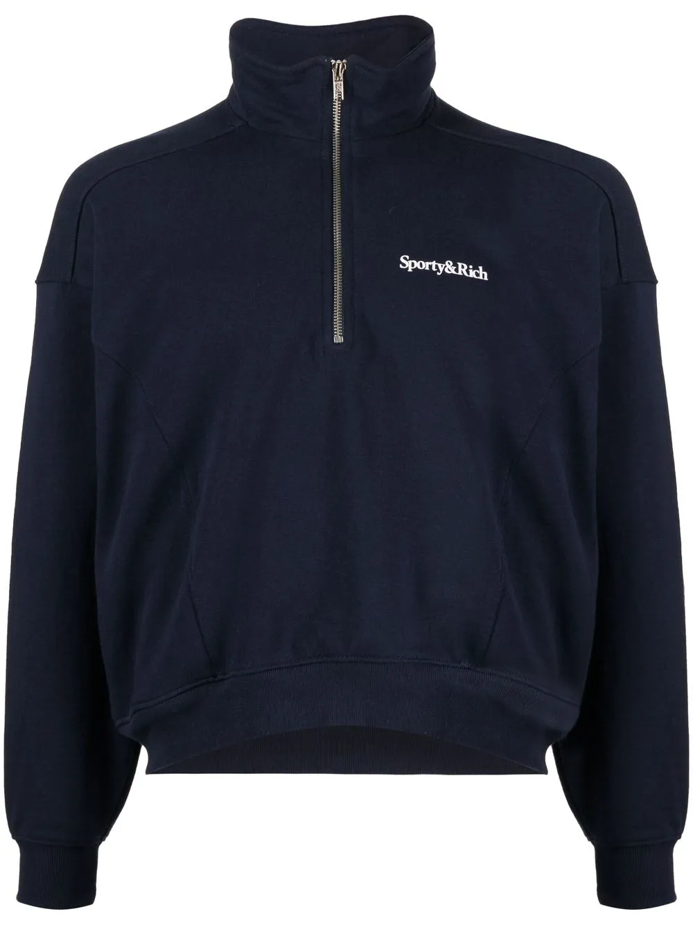 

Sporty & Rich logo-print half-zip sweatshirt - Blue