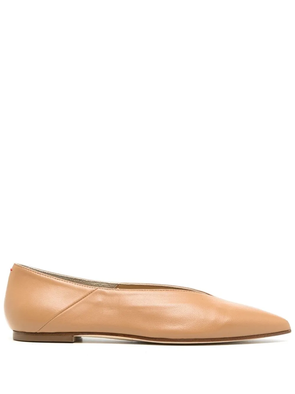 

Aeyde pointed-toe leather ballerina - Brown