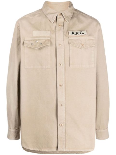 A.P.C. logo-patch shirt jacket Men