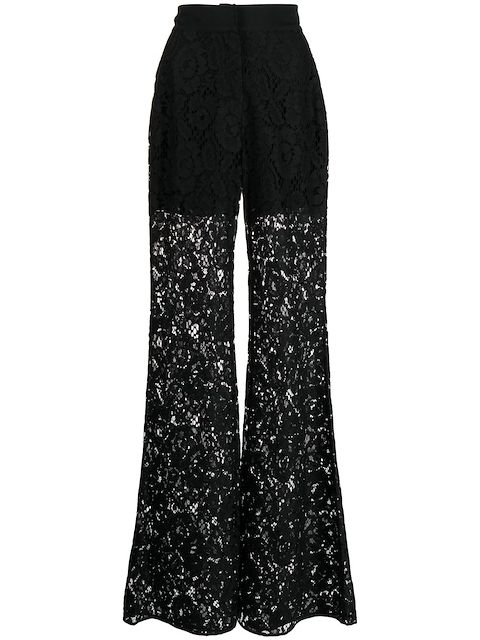Elie Saab pantalones acampanados con encaje