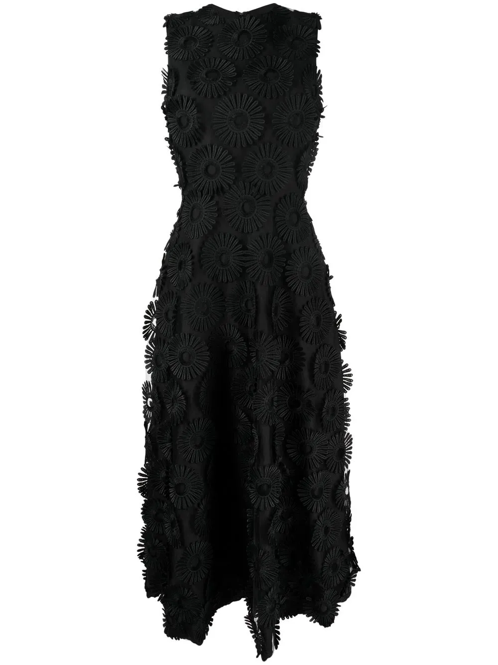 

Elie Saab vestido midi con tul bordado - Negro