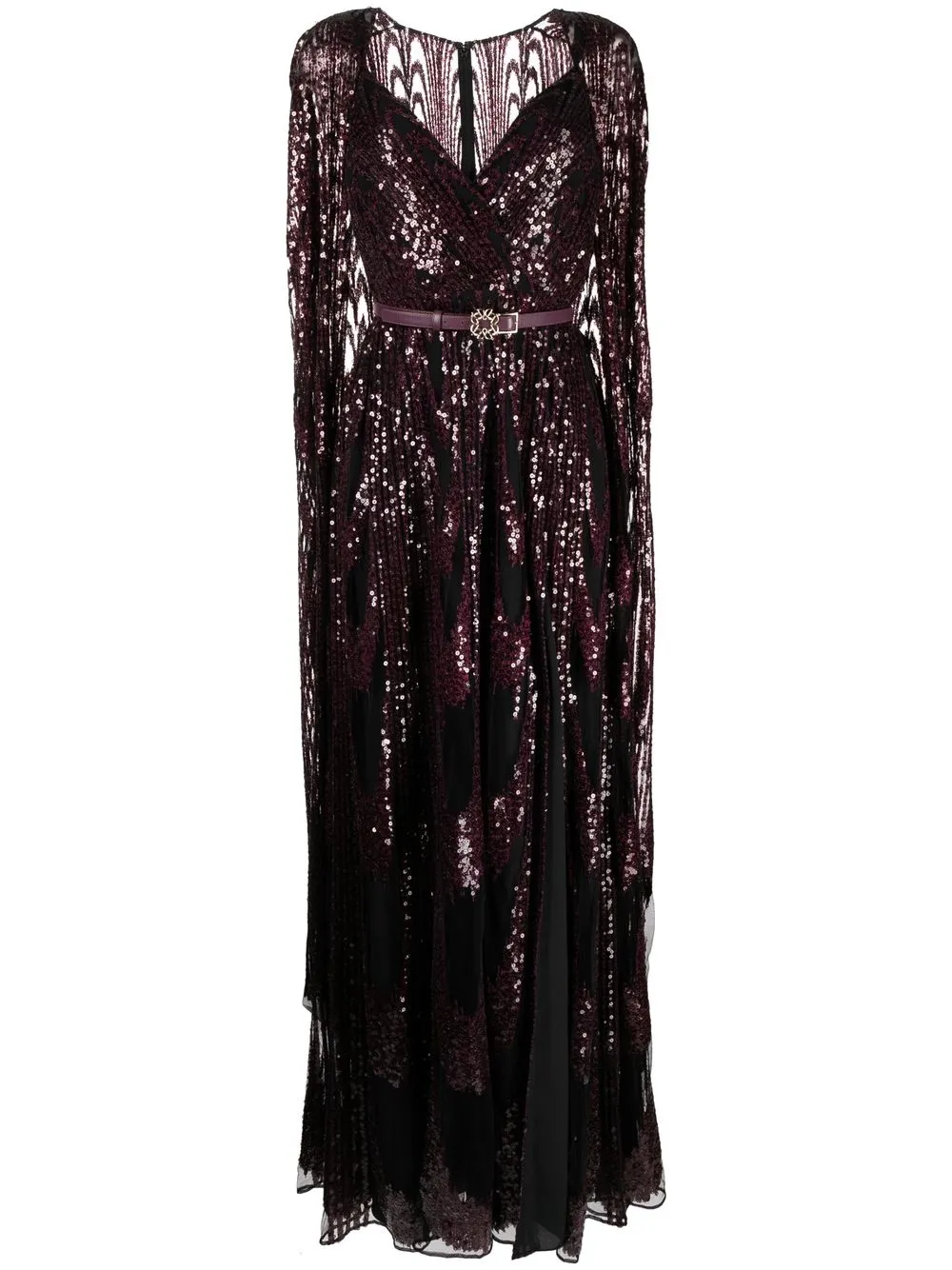 Elie Saab sequin cape gown