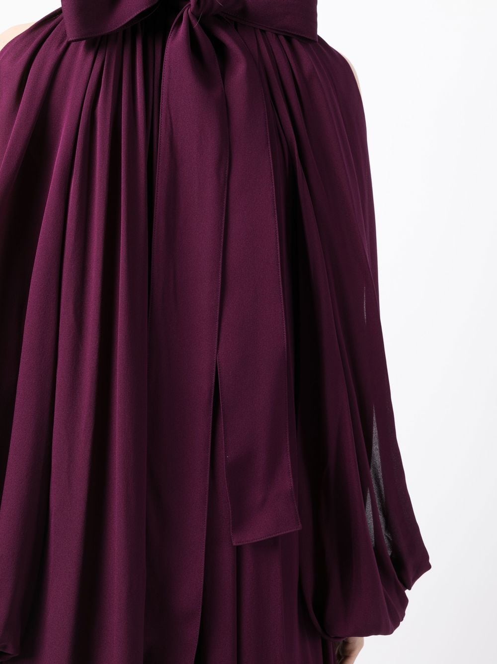 Shop Elie Saab Pussy-bow Silk Gown In Purple