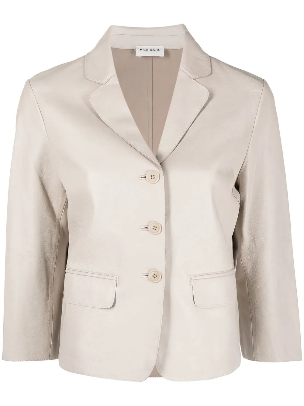 

P.A.R.O.S.H. cropped lambskin blazer - Neutrals