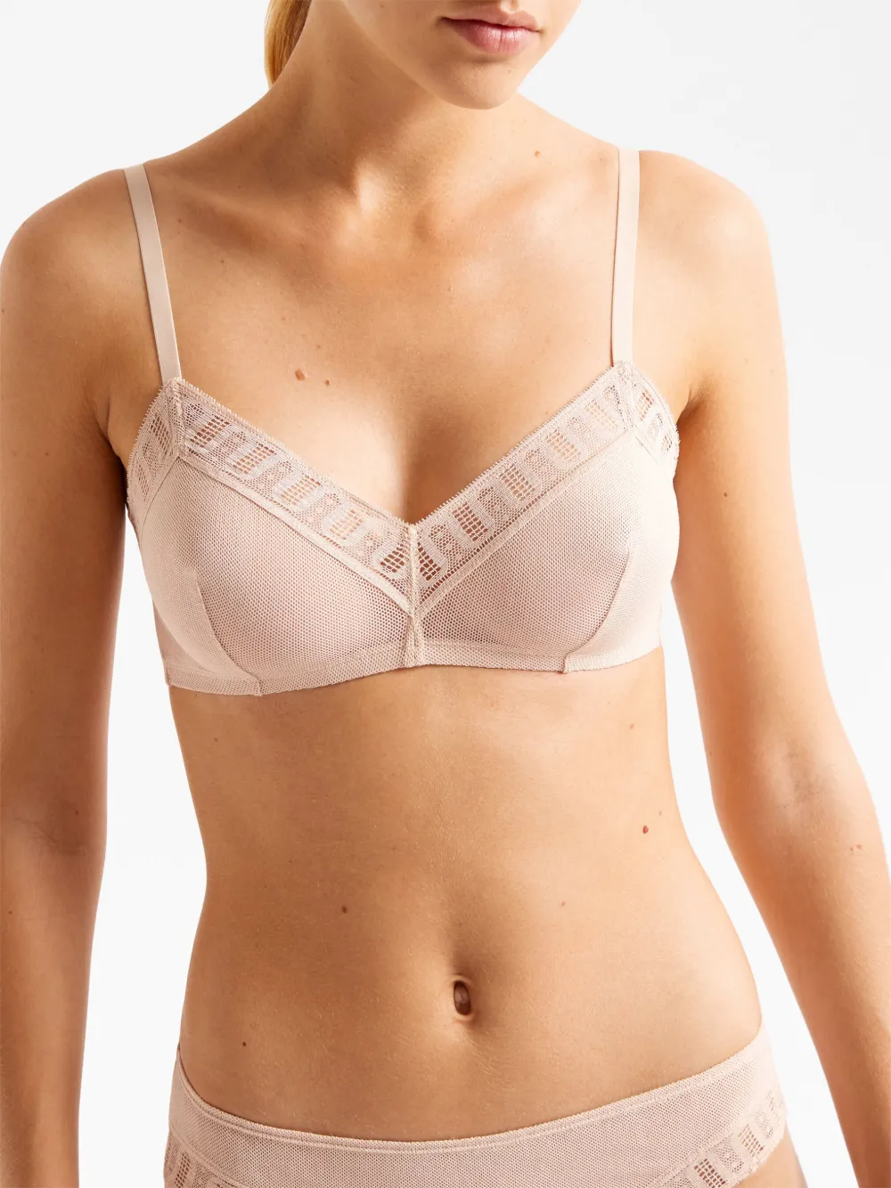 Eres Mémoire Lace Triangle Bra In Neutrals