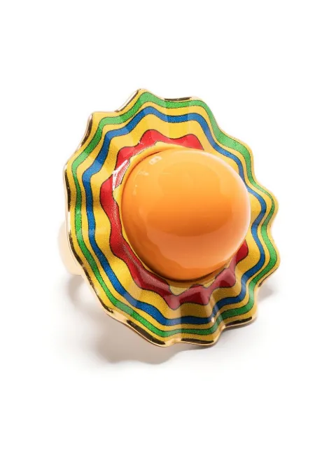 Moschino rippled cocktail ring