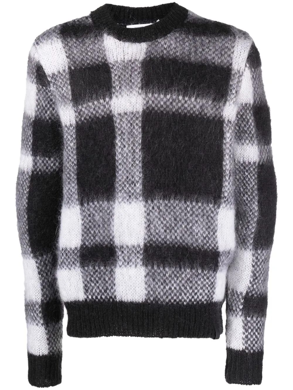 

Maison Kitsuné check-pattern crew neck jumper - Black