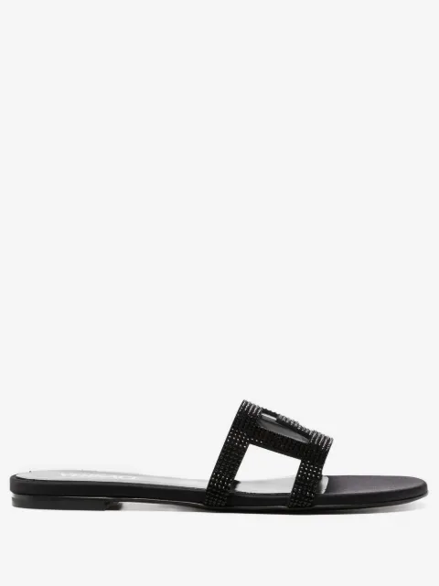Versace Greca Maze crystal flat sandals