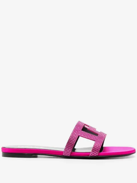 Versace Greca Maze crystal flat sandals