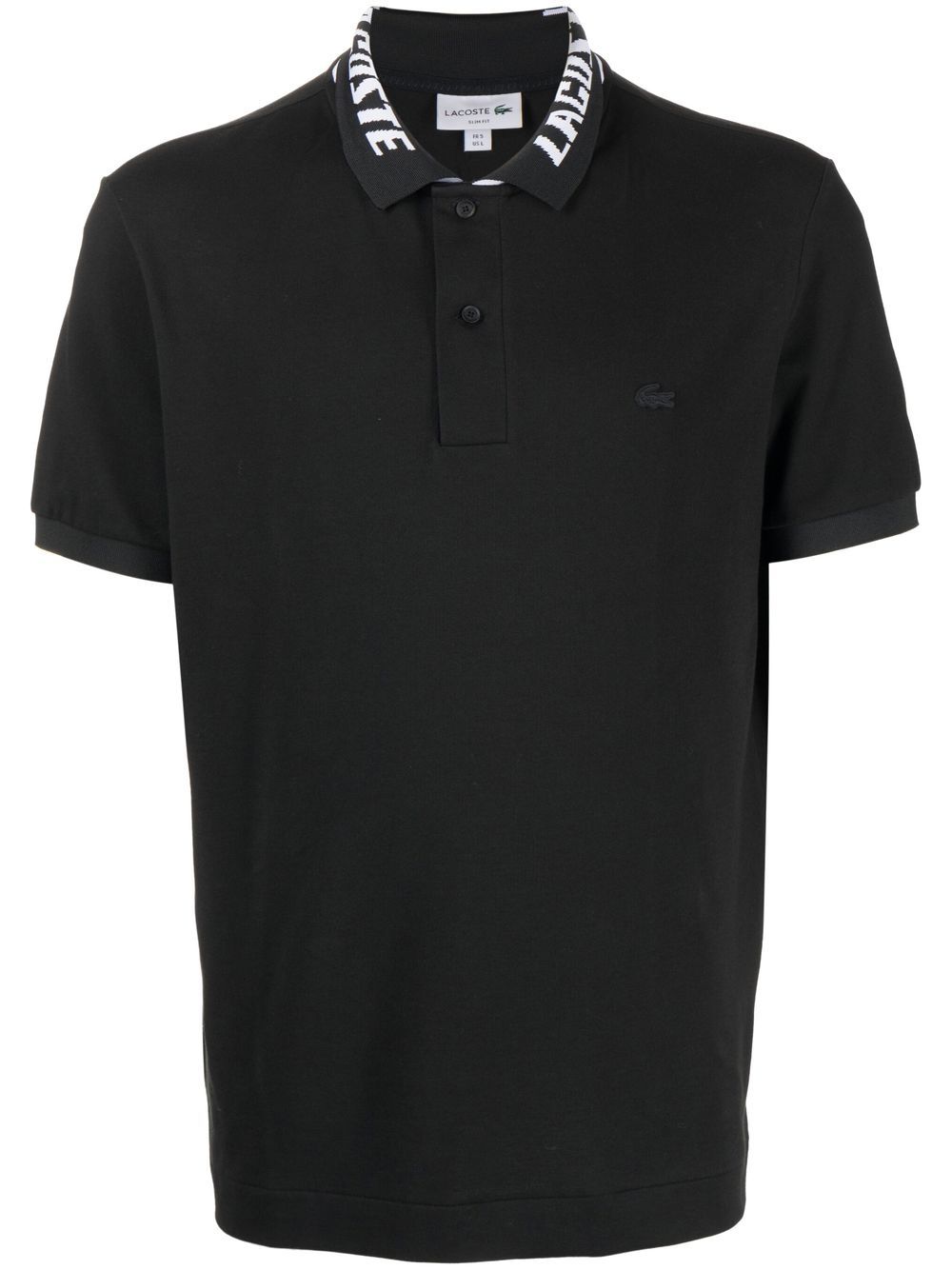 Lacoste Logo Piqué Polo Shirt In 黑色