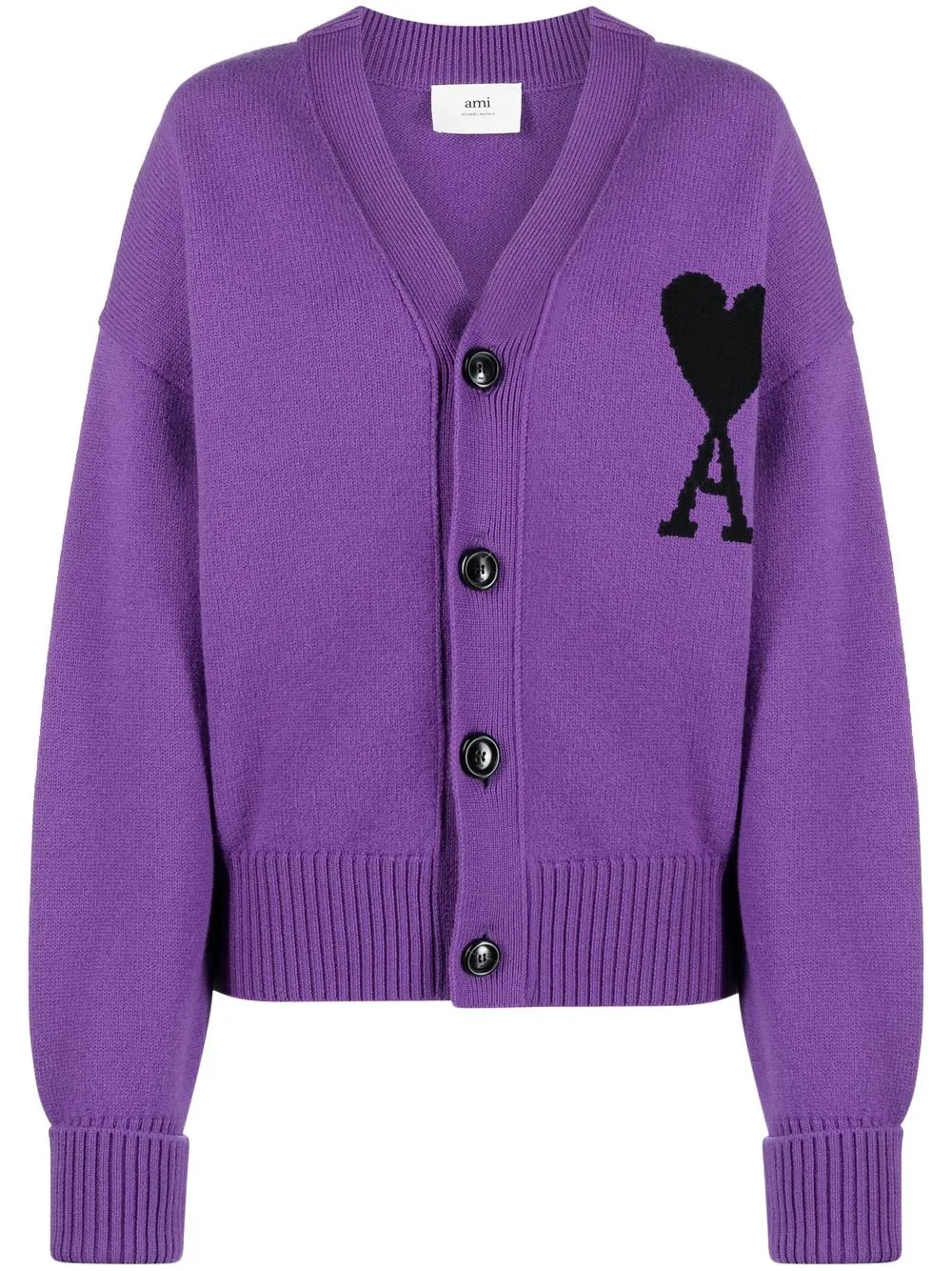 

AMI Paris Ami De Coeur wool cardigan - Purple