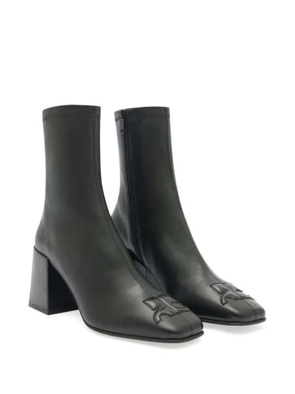 ショートブーツ・ブーティ Zipped Ankle Boots - Courreges - Leather - Black Courrèges Leather block-heel Ankle Boots | Black | FARFETCH CA