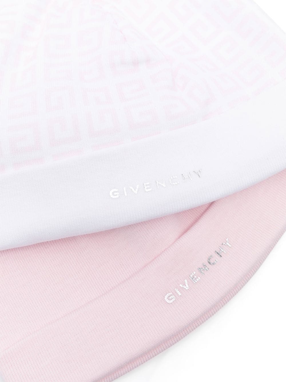Givenchy Kids Twee hoeden met logoprint - Roze