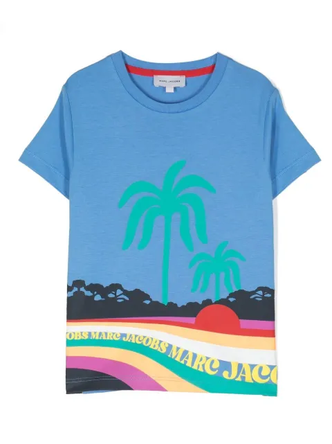 Marc Jacobs Kids palm-print crew-neck T-shirt