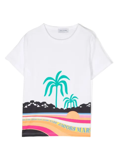 Marc Jacobs Kids landscape-print round-neck T-shirt