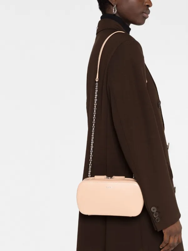 ショルダーバッグ・ポシェット JILSander Leather Shoulder Bag With Logo Jil Sander logo-print Leather Shoulder Bag | Black | FARFETCH CA