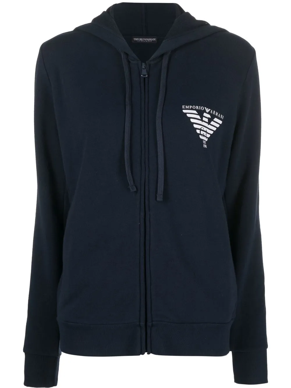 

Emporio Armani logo-print drawstring hoodie - Blue