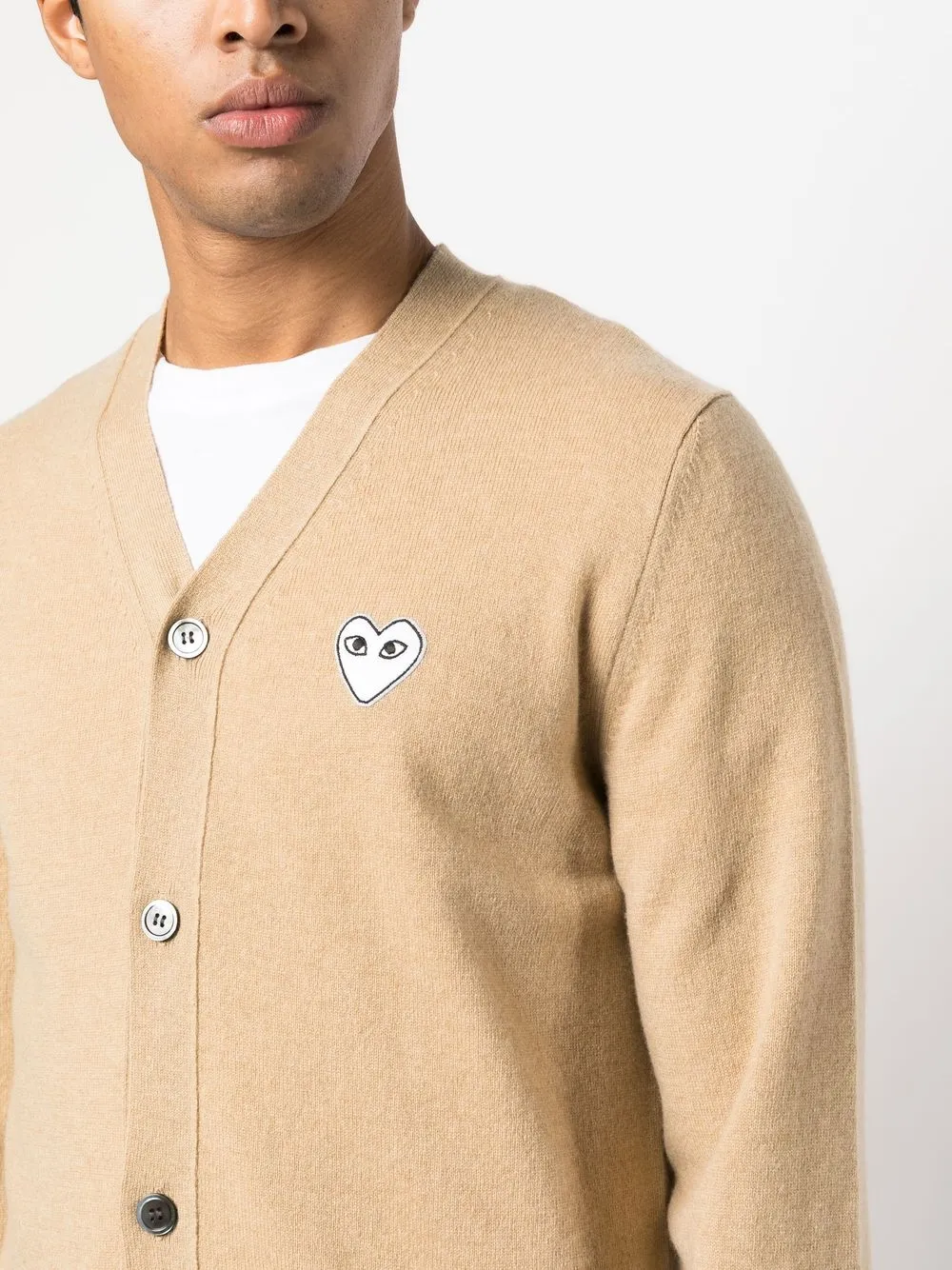 logo patch knit cardigan