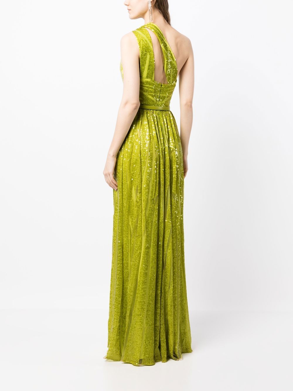 ELIE SAAB EMBROIDERED TULLE ONE-SHOULDER GOWN 