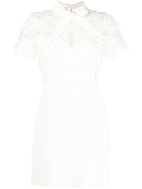 Elie Saab floral-embroidered minidress