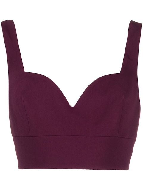 Elie Saab crepe sweetheart-neck bralette