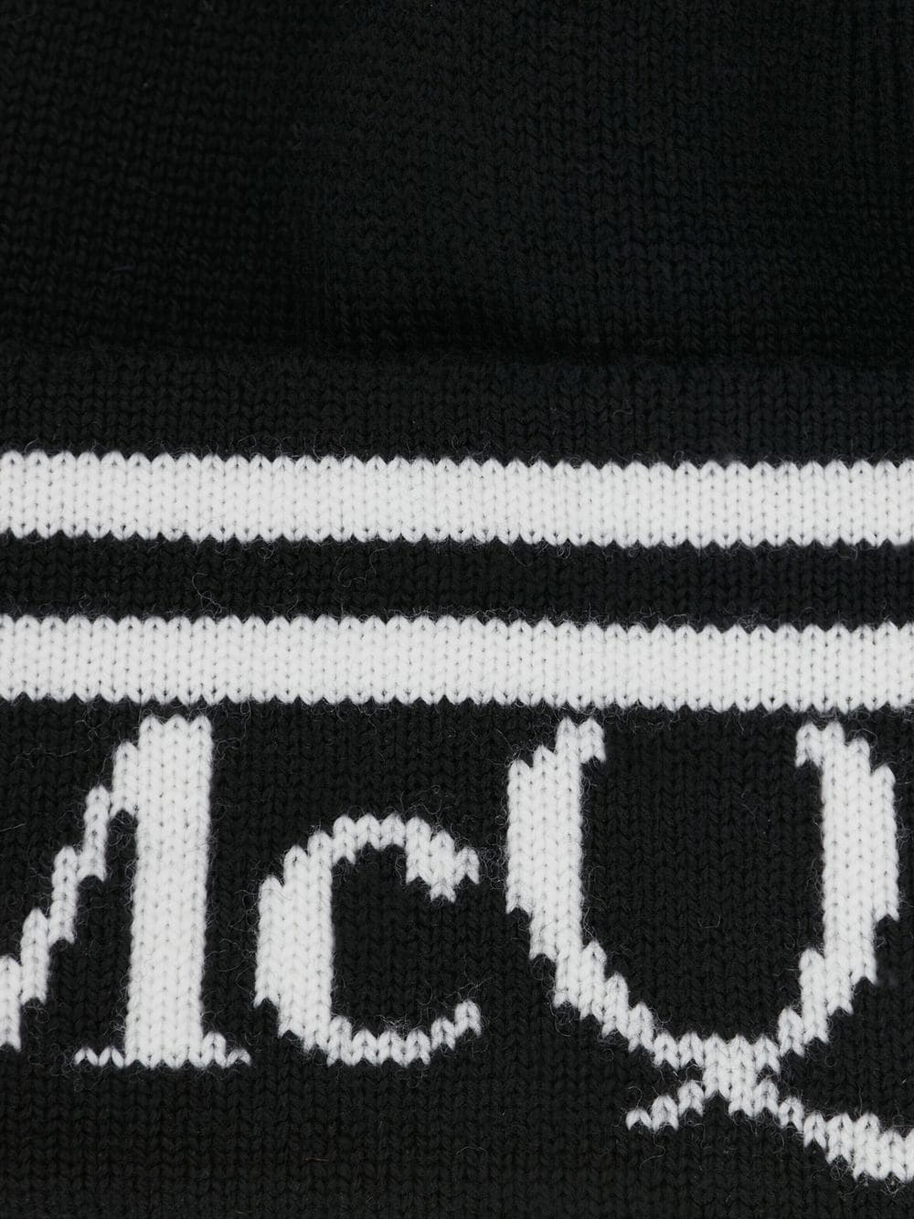Shop Alexander Mcqueen Intarsia-logo Knitted Beanie In Black